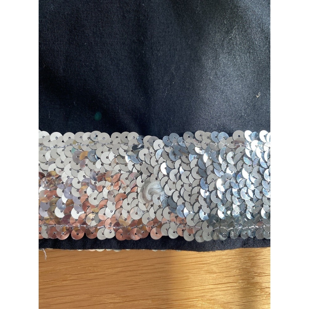Jay Day Women's Shirt SZ 2X Black Sequined Bottom Short Sleeve Party Sparkle - Picture 5 of 7